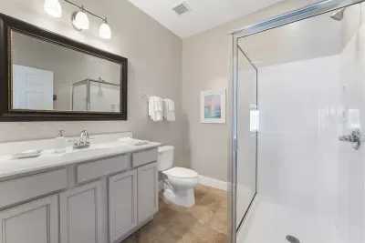 En suite bathroom to the Double, Double bed room. This bathroom has a walk in shower.