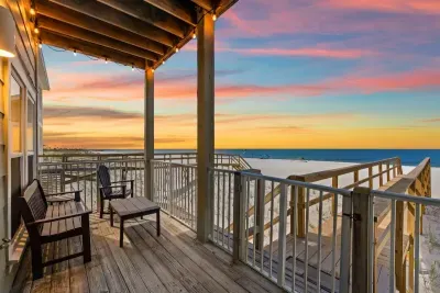 Escape to "A Wave From It All," your private, beachfront, home away from home in Cape San Blas, FL. The home is located in the "North Cape," just beyond the stump hole and boulders.