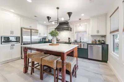 Large open kitchen with custom island...the heart of the home.