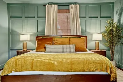 Tranquility surrounds in this insanely comfy king bed.