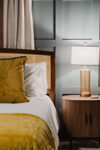 Dimmable touch lamps allow you to set the mood.