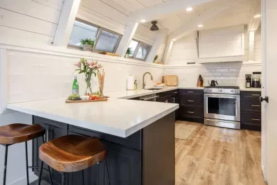 Our full kitchen comes fully stocked with everything you'll need to prepare a great meal. Looking for something particular? Let us know beforehand and we can likely source it for you!