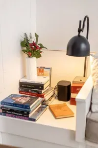 We have plenty of books throughout our home for you to cozy up with