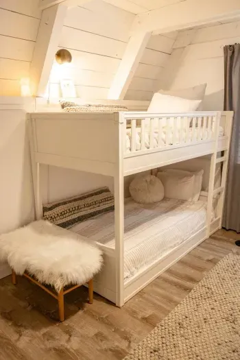 Twin over twin bunk beds located in our third bedroom. We also have a pack n play available onsite for your use!