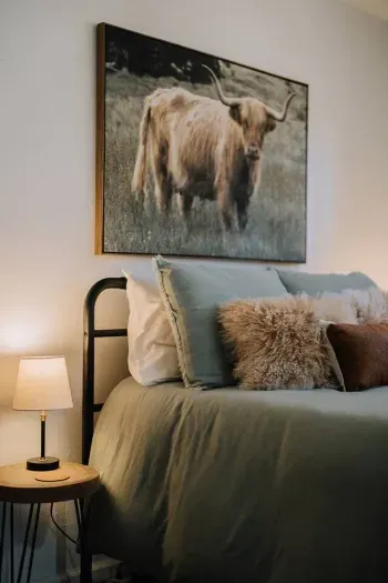 Our primary bedroom now features a new King sized bed! 