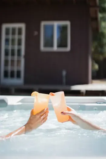 Cheers to more time in the Hot Tub! This is the perfect spot to relax after a nice hike or a long day of skiing. 