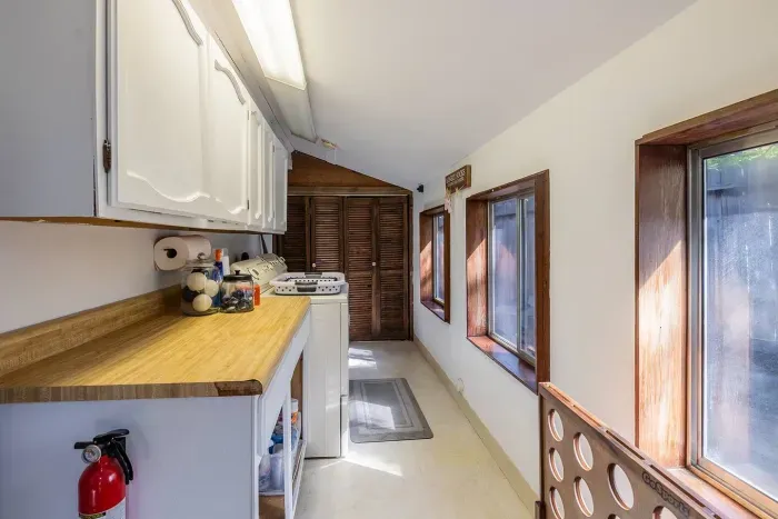 Our laundry room is fully equipped with everything you'll need-soap options, wool dryer balls, hypoallergenic options, folding counter, iron and plenty more!