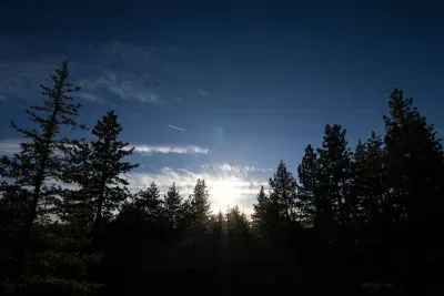 A view from our upper deck at sunset