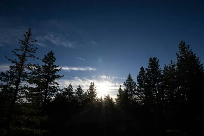 A view from our upper deck at sunset 