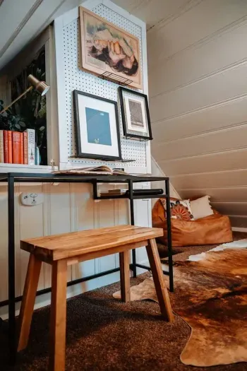 A small work from home setup in the loft, and a beanbag for when you need to take a break :)