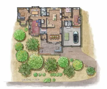 Check out our floor plan for the ground floor of our home. Most of our living areas are on the ground level
