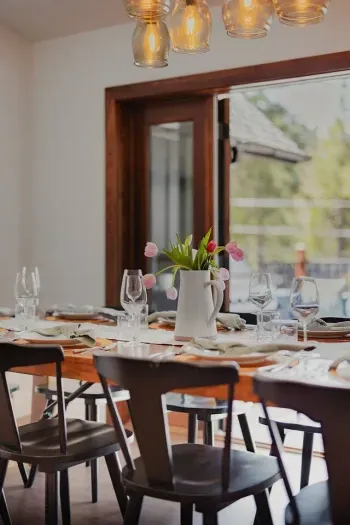 Lots of natural light in the dining room.