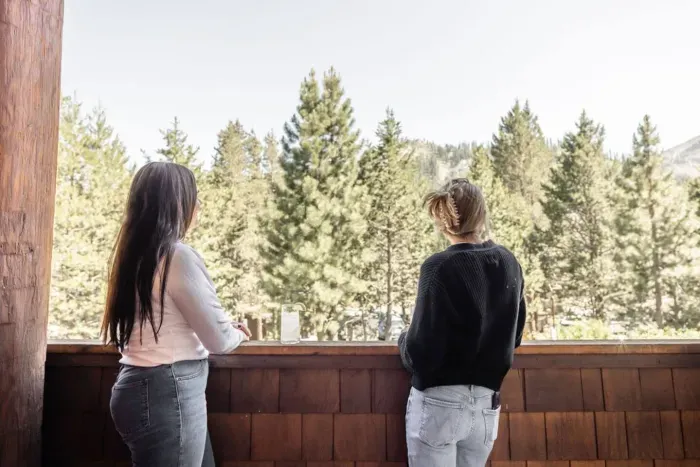 The views from our patio are awesome-pine trees & KT-22