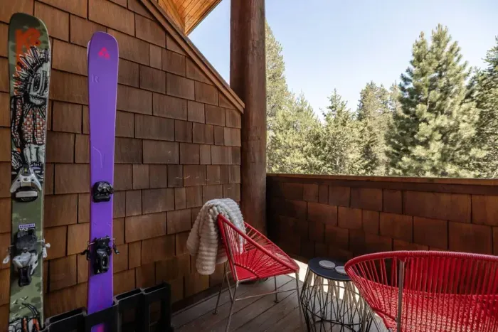 Store your skis here on our covered patio and take in the views of KT-22 while you sip your morning coffee