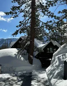 A view of our home during an amazing winter. We are located near the town of Meyers and are about even distance  to both Sierra at Tahoe & Heavenly Ski resorts!