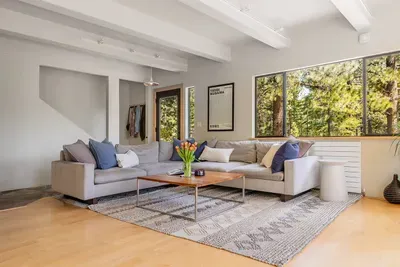 Our guests love curling up on our ultra comfortable oversized sectional sofa.