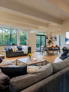 Our cozy living room has the most comfortable couch ever, room for the entire crew, and picture windows at every turn.


@dirtandglass