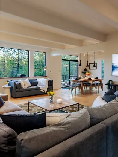 Our cozy living room has the most comfortable couch ever, room for the entire crew, and picture windows at every turn.


@dirtandglass