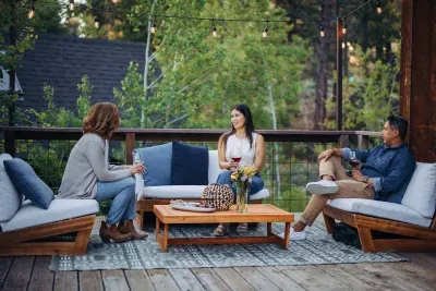 You'll make the best memories on our back deck. We've got tons of comfortable seating, and due to the position of the home, the snow melts quickly in this area-making it accessible nearly all year round.