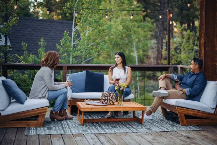 You'll make the best memories on our back deck. We've got tons of comfortable seating, and due to the position of the home, the snow melts quickly in this area-making it accessible nearly all year round.