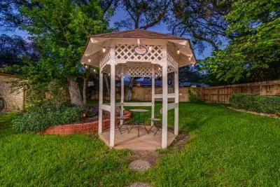 Gazebo Area With a Beautiful Bistro Set and String Lights!