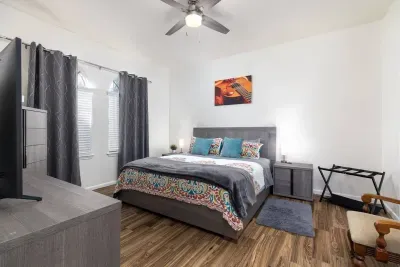 This can be considered a second master bedroom with king size bed and private full bathroom!