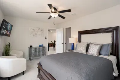 Comfortable queen-sized bed.