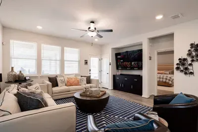 Kick back and enjoy your favorite streaming apps on the Smart TV.