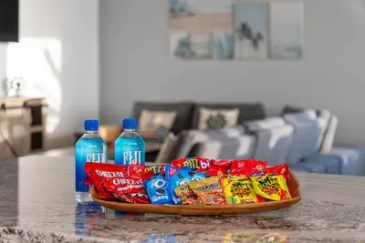 Bright, open living space with plenty of room to relax after a day at the beach.