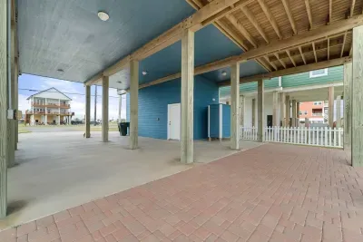 Parking under the house protects your vehicle from the Texas sun.  Lots of room for everyone to spread out and enjoy the area.