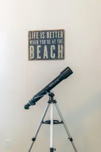 Enjoy stunning beach views by day and stargazing by night with our in-room telescope! 