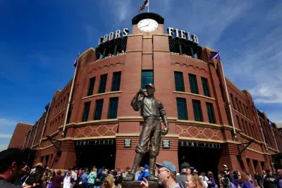 Coors Field is a baseball stadium in downtown Denver, home to the Colorado Rockies. Known for its scenic mountain views and hitter-friendly altitude, it's a popular spot for sports fans and visitors alike.