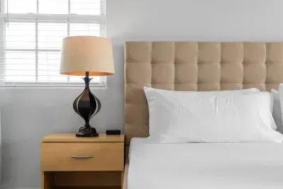 Master bedroom includes a king sized bed.  Roku TV for your streaming pleasure.  On suite bathroom that includes bathtub/shower and double sink.  Access to 3rd level deck to watch those amazing sunrises.  Twin sleeper sofa if needed.