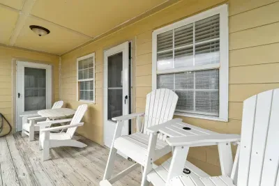 Third level deck includes elevated chairs to take in the amazing views of the beautiful sunrises.