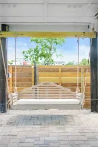 Sway your worries away on this cozy swing, perfect for quiet mornings, afternoon reads, or sunset chats.