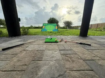 Here's one of the fun games you can enjoy in the backyard during your stay!