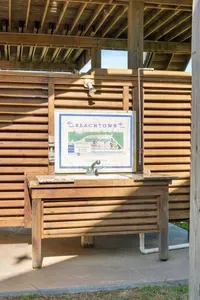 Rinse off after the beach at our outdoor wash station—perfect for sandy feet, gear, and quick clean-ups before heading inside!