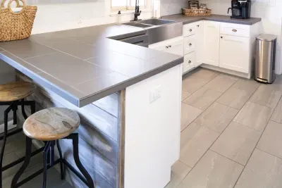 Be a part of the conversation by making use of the two bar stools at the kitchen counter. You will find everything necessary to make you feel right at home in the kitchen; including a Keurig duo, wine glasses, crockpot, blender, toaster, and more. 