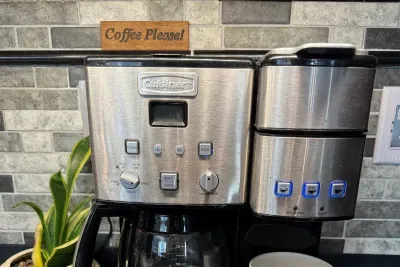 Coffee! Make a single cup or brew an entire pot! Bridgewater Acres does supply a generous amount of K-cups for our guests to enjoy! 