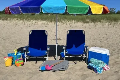 Get ready for the perfect day at the beach! Pack lighter as we provide everything you need; including beach towels, a beach blanket, umbrella, chairs, coolers, and beach toys. Be sure to check out South Beach and Van Buren State Park! 