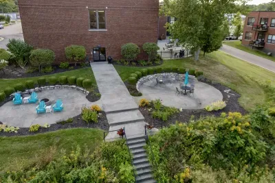 A great space to enjoy your morning coffee. Escape to the community patio for a peaceful outdoor experience.  