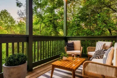 Sit back and relax in this cozy space.