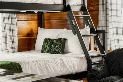 Who's getting the top bunk? Twin over Full bunk bed.