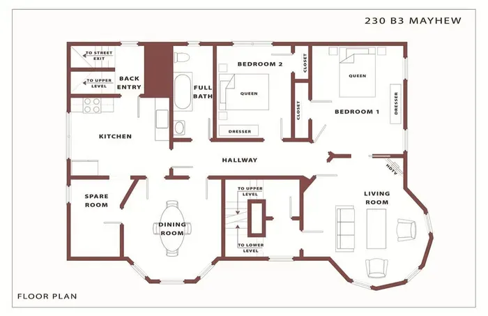 The Mayhew Redline ~ Bedroom #3 | 3BR 1B w/AC & WD - image 22 of 23