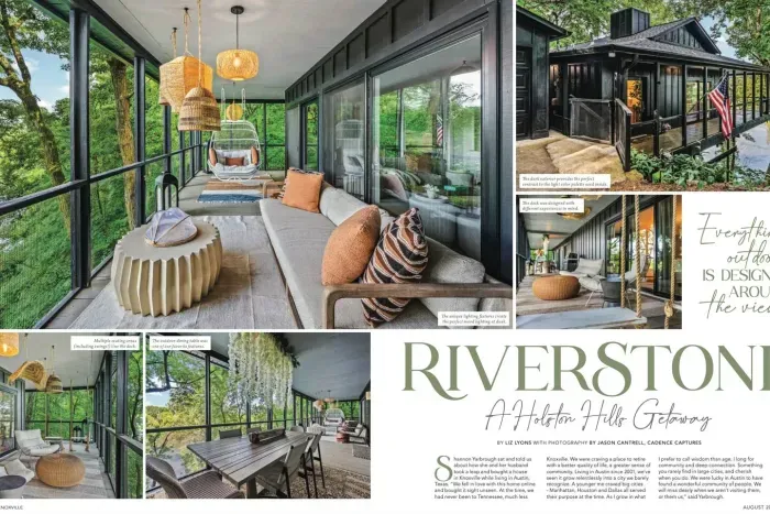 Riverstone Treehouse has been proudly featured in VIP Knoxville and Nashville Voyager, and Chatanooga Lifestyle for its unique design, stunning setting, and unforgettable guest experience.
