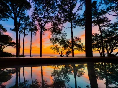 Sunrise at the villa porch that is the break from ordinary needed.