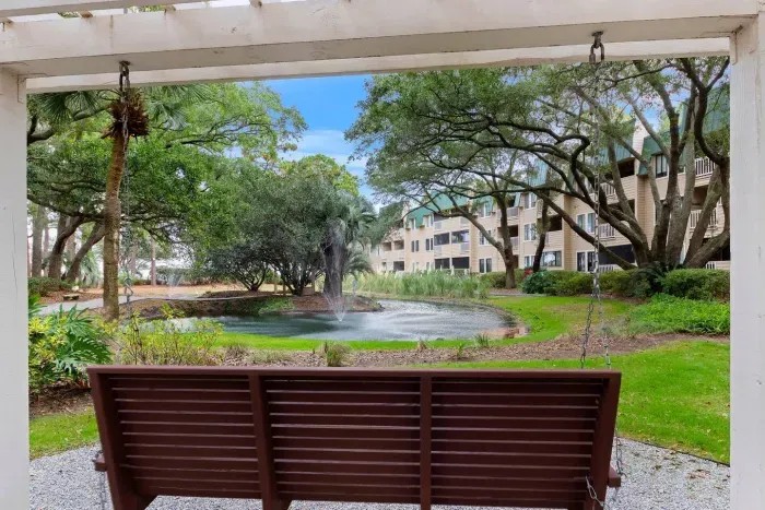 Sit on the bench while enjoying the scenery