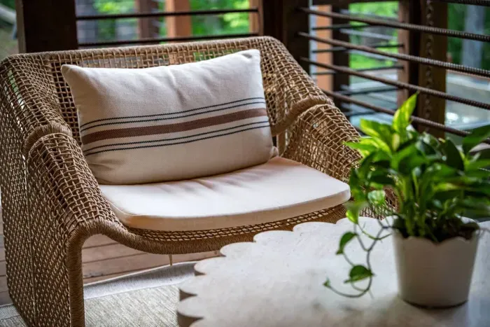 Sit a spell and listen to the soothing sounds of the creek below.