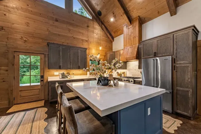Unleash your inner chef in our fully stocked kitchen, complete with high end appliances, cookware, and stylish touches—perfect for whipping up a family feast or a cozy meal after a day in the Blue Ridge Mountains.