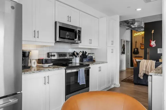 We take our coffee seriously around here, y'all.  Our Keurig brews either a single cup or a carafe.  K Cups, creamer, and sweeteners have been provided.